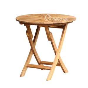 Table de jardin en bois de qualité supérieure avec Table pliante en teck de forme ronde 120 CM meubles de jardin à la maison en laiton robuste Durable - Product Image 3