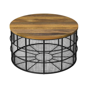 Ensemble de table basse en métal décoration nouvelle table basse centrale en fer disponible en personnalisation table d'appoint en bois pour la décoration intérieure - Product Image 3