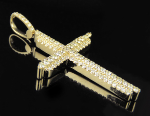 Unisex Elegant S925 <b>Sterling</b> <b>Silver</b> <b>Cross</b> <b>Pendant</b> With Brilliant Cut Moissanite Diamond Christian Necklace In Wedding Engagement - Product Image 5