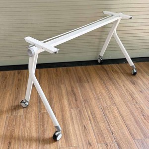 Minimally Designed <b>Foldable</b> Office Furniture <b>Table</b> <b>Legs</b> with Wheels - Product Image 4