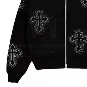 Nueva llegada de sudaderas con capucha para hombre con diamantes de imitación High Street Style tela cómoda de secado rápido para el invierno salida directa de fábrica - Product Image 4