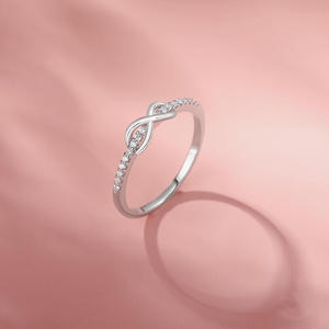 Anillo de Promesa Infinito de Plata de Ley Bañado en Rodio Jeulia con Zirconia de Corte Cojín - Product Image 3