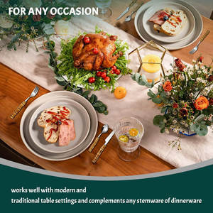 Juego de cubiertos de bambú ecológicos de 30 piezas Asas de acero inoxidable Apto para lavavajillas para 6 obsequios - Product Image 4