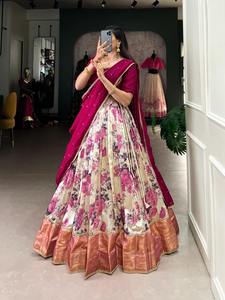 Nuevo 2025 diseñador Dola seda cosido completo Lehenga Choli Patola impresión hoja trabajo tejido Zari con Dupatta India exportaciones calidad - Product Image 5