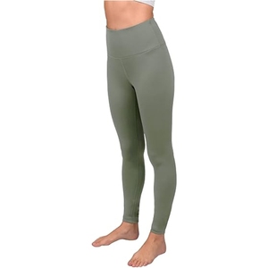 Leggings de yoga pour femmes, taille haute, couleur unie personnalisée, avec logo, taille légère, respirant, vêtements de sport pour la remise en forme - Product Image 4