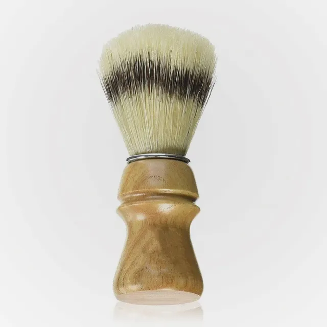 2023 Wholesale Customized Wood Handle Shaving Brush Hair Removal Synthetic Men's Shaving Brush By Abisas International
