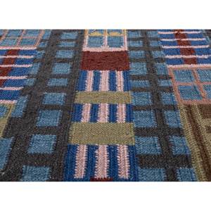 Alfombra de Lana Geométrica Boho Hecha a Mano Adwl-13258, Color Negro Oliva/Azul Ensign, Tejido Plano, Rectangular de 6x9 pies, para Uso Doméstico, para Sala de Estar - Product Image 3