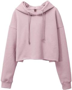 Hot <b>Girls</b> French Terry Thick Crop Top <b>Hoodie</b> for Women America Style Casual Short Length Autumn Winter Wide Hem Warm <b>Sweatshirts</b> - Product Image 6