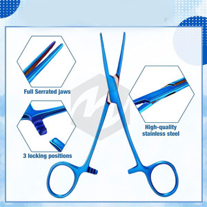 Pinzas Hemostáticas Manuales Duraderas, Curvas y Rectas, con Acabado Plateado, Certificadas por MOL para Uso Médico y Aficionados - Product Image 6