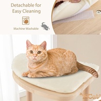 Tour d'escalade pour chat en bois, beige, sur mesure, écologique, moderne, grande taille, avec condo de luxe tendance et griffoir, mobilier en carton