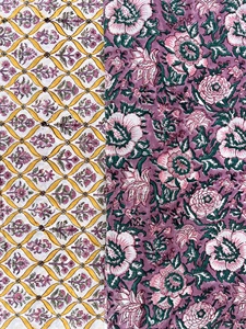 Nouveau tissu de coton 100% d'impression de bloc de main de conception de haute qualité par la cour au fournisseur de taux d'usine - Product Image 5