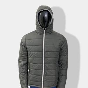 Veste universitaire d'hiver décontractée unisexe design bouffant fermeture à glissière toile tissu capuche crochet coupe-vent lettre veste pour hommes - Product Image 4