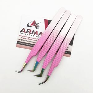 Pince à épiler à isolation en acier inoxydable avec pointe arc-en-ciel, meilleure qualité, rose, ombré - Product Image 6