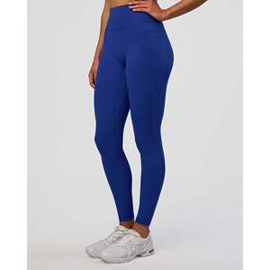 Fusion Ultra High-Rise Full Length Yoga <b>Leggings</b> with <b>Pockets</b>-Electric Indigo Tummy Control Spandex - Product Image 2