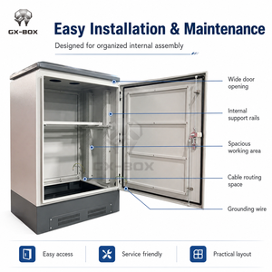 Armoire de distribution électrique autoportante en tôle, résistante aux intempéries, avec base ventilée, pour panneau de commande - Product Image 3