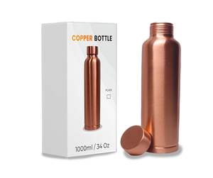 Pack cadeau Bouteille d'eau en cuivre de haute qualité et accessoires de boisson polyvalents disponibles avec un design élégant pour la vente - Product Image 1