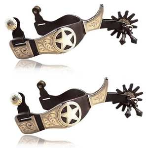 Éperon de Cowboy occidental antique en acier inoxydable équitation équestre éperon avec tourne produits de cheval en laiton - Product Image 1