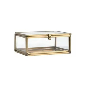 Boîte à bijoux en métal et en verre faite à la main Boîte à bijoux en fer au design merveilleux pour le stockage - Product Image 4