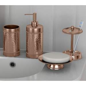 Ensemble de salle de bain en métal décoratif, beaux accessoires pour la maison, décoration de salle de bain, porte-serviettes, distributeur de savon, porte-brosse à dents, plateau de rangement - Product Image 1