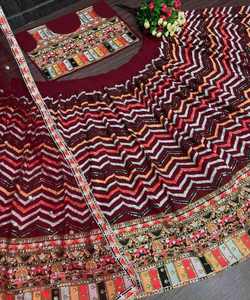 Designer Soie Lehenga Choli avec Broderie Séquence Travail Dupatta Occasion Spéciale Fête Porter Vêtement Ethnique Prix de Gros ApparelGarment - Product Image 4