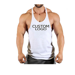 Camiseta sin mangas OEM personalizada con logotipo musculoso para gimnasio, entrenamiento, Fitness, alta calidad, 100% algodón, camiseta sin mangas con tirantes para hombre, OEM personalizada - Product Image 2