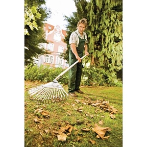 Râteau à feuilles fixe en acier galvanisé FLORA 1 pièce, largeur de travail 450 mm, pour fournitures de jardinage - Product Image 3