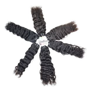 มัดผมมนุษย์ผมชาวอินเดียแบบหยิกเป็นเส้นเดียวผู้บริจาคหนังกำพร้าสีดำ Remy ธรรมชาติ - Product Image 5