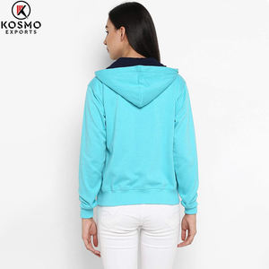 เสื้อสเวตเตอร์มีฮู้ดสำหรับผู้หญิงสีฟ้ามีซิปสำหรับฤดูใบไม้ร่วงฤดูใบไม้ผลิฤดูหนาวน้ำหนักเบาพร้อมกระเป๋าข้าง - Product Image 5