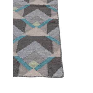 พรมลายตารางหมากรุกสีเทาและสีดำ ทอแบบเรียบ ทำจากขนสัตว์และใยวิสโคส ลายเรขาคณิต สำหรับใช้ในบ้าน-Adwv-13076 - Product Image 4