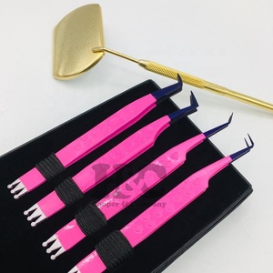 Tweezers <b>mink</b> Custom Eyelash Extension Tweezers New Design Stainless Steel Crowen Back Slanted Tip & Logo Offered - Product Image 6