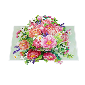 Handcrafted 3D Flower Pop Up Cards with <b>Peony</b> Design for Gift Suppliers - Product Image 1