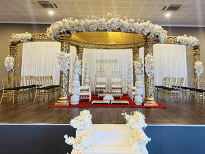 Mandap Dorado Cuadrado para Bodas a Bajo Precio, Mandap Dorado Mágico para Bodas en Venta, Decoración Única para Eventos de Boda, Pennsylvania - Product Image 3