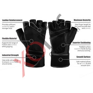 Fitness musculation Gants Rembourrés En Microfibre - Product Image 5