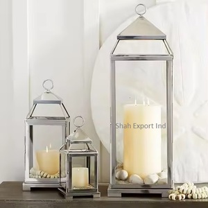 Meilleure vente lanterne à bougie en métal et en verre finition noire pour la décoration de table de mariage et de maison lanternes à bougie suspendues - Product Image 5