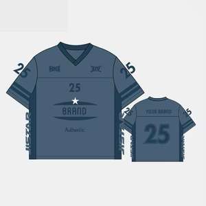 T-shirts à col en V en polyester 100% pour hommes personnalisés | Vêtements de sport imprimés par sublimation avec motif coupe ample - Product Image 2