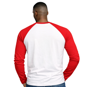 Maglietta a Maniche Lunghe Raglan con Ricamo in Ciniglia Rossa Kappa Alpha Psi J5 Nupe 1911 Fraternità Greca T-Shirt Premium in Cotone per Uomo - Product Image 2