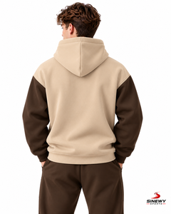 Sweat-shirt à capuche pour homme SINEWY SPORTS, écologique, hiver, coupe classique, polaire, couleur unie, décontracté, avec poche avant et logo imprimé - Product Image 2