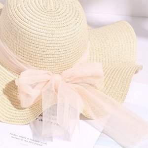 Women's <b>Floppy</b> Foldable Beach <b>Hat</b> Big Ribbon Bow Accents Casual Outdoor Sun Protection for Cycling Business Sports Every - Product Image 3