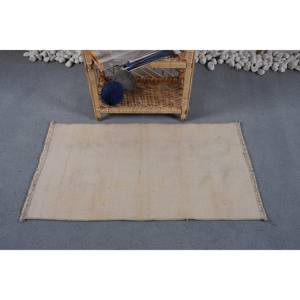 Alfombra de látex ecológica de lana beige minimalista turca vintage, de gran tamaño, 190 x 330 cm, con diseño de patchwork, tejido plano, para comedor - Product Image 1