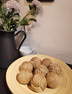 Precioso mosaico dorado Esfera de yute diseño creativo bolas decorativas para el hogar estilo Art Deco adornos de bolas de Navidad regalo para el hogar - Product Image 5