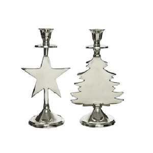 Centre de table de mariage, porte-bougie en métal, finition argentée polie brillante, marque TQC, modèle 6644, design moderne, en vente - Product Image 6