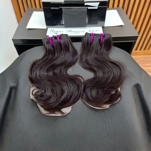 Venta al por mayor Extensiones de cabello humano Doble Dibujado Invisible No Remy Frontal Onda de encaje Rizado Recto Afro Profundo Doble Trama de Cierre - Product Image 1