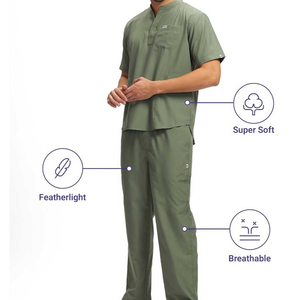 Ensemble d'uniformes médicaux unisexes à prix ajustable, anti-plis, qualité supérieure, respirant, extensible, pour usage hospitalier, léger et personnalisable - Product Image 2