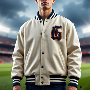 Chaqueta universitaria de Letterman para hombre, parches bordados de invierno, logotipo personalizado frontal, forrado de lana transpirable a prueba de viento - Product Image 6