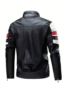 Chaqueta de hombre personalizada hecha de piel de becerro, nuevo producto, chaqueta de cuero para hombre con logo personalizado impreso, chaqueta de diseño elegante. - Product Image 2