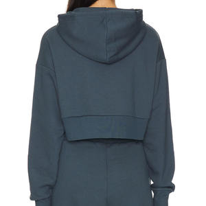 Women's Autumn Casual Cropped <b>Hoodie</b> Embroidered Design Custom Logo Breathable Anti-Pilling Plain Dyed Streetwear Style - Product Image 3