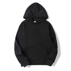Pull-over à capuche surdimensionné personnalisé unisexe en coton teint uni pour homme, molleton imprimé à motif uni en vrac pour l'hiver - Product Image 1