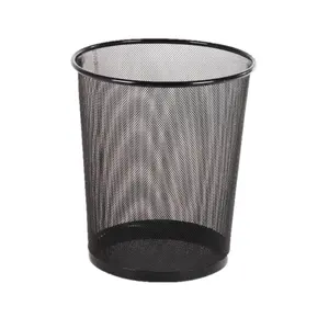 Office Supplier Large Metal Mesh Open Top Round Rubbish Bin/Waste Basket without lid