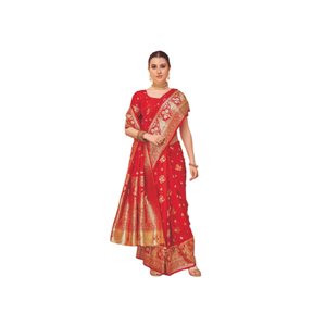 Offre Spéciale Saree en soie de satin pur avec motif de conception de tissage Look traditionnel Travail de fête et de mariage Travail classique - Product Image 2