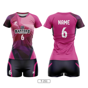 Compra al por mayor conjunto de uniformes de voleibol, uniforme de equipo personalizado para mujer, estampado por sublimación, uniforme transpirable de poliéster - Product Image 1